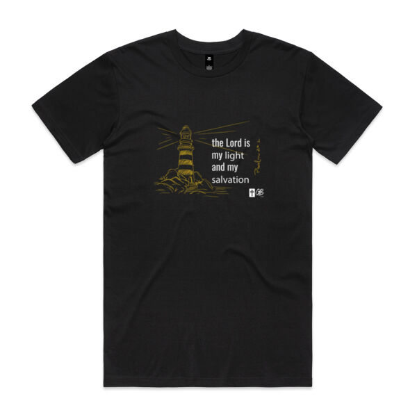 Psalm 27:1 Men's Black T-Shirt Thumbnail