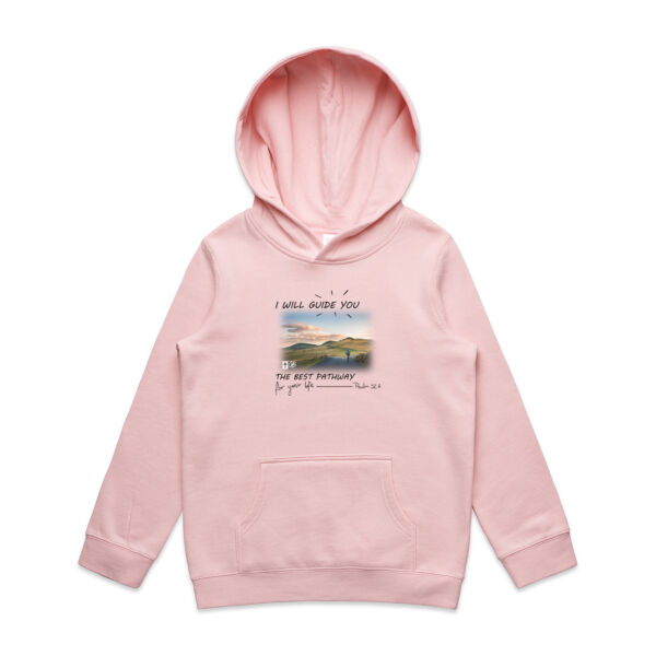 Psalm 32:8 Kids Hoodie - Light Colours Thumbnail